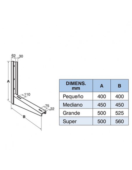 Soporte tipo Escuadra - Grande 500x500