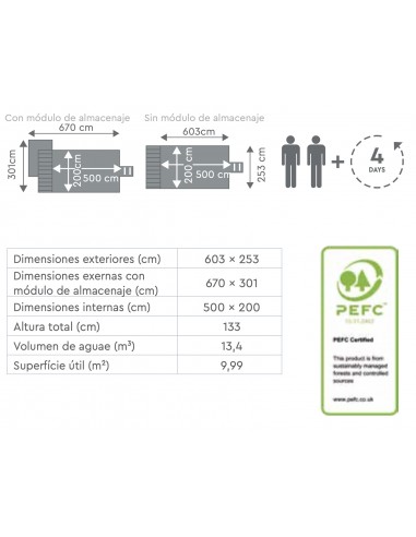 Piscina de madera Urban Pool 6,00 x 2,50