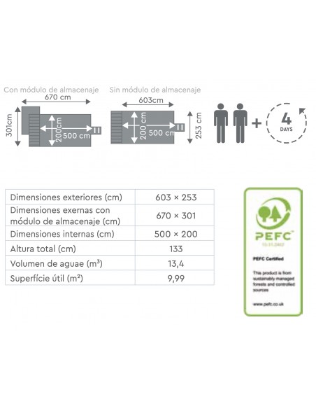 Piscina de madera Urban Pool 6,00 x 2,50