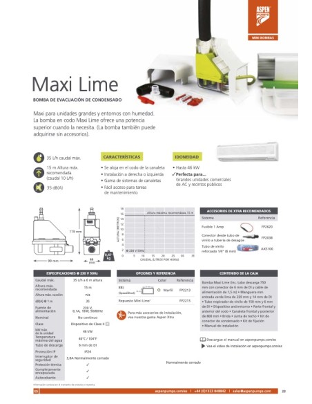 BOMBA DE CONDENSADOS ASPEN MAXI LIME