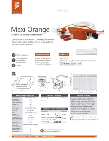 BOMBA DE CONDENSADOS ASPEN MAXI ORANGE