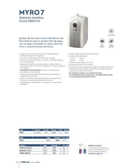 OSMOSIS INVERSA DOMESTICA ATH BWT MYRO 7