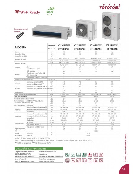 AIRE ACONDICIONADO TOYOTOMI CONDUCTO DCT48IUINVR32 / OU483INVR32
