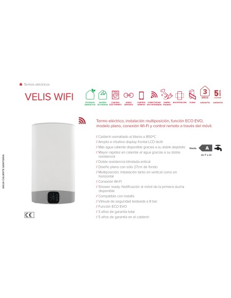 TERMO ELÉCTRICO ARISTON VELIS WIFI 30