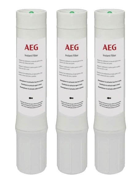 Recambio AEG - Pack de 3 filtros de Repuesto (AEGFFF2) para Filtro de Agua Bajo Fregadero