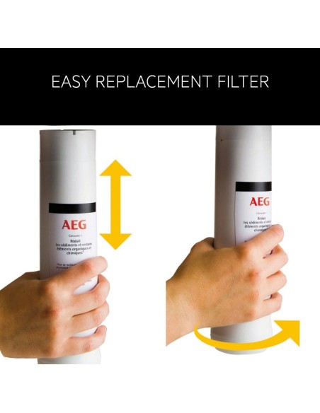 Recambio AEG - Pack de 3 filtros de Repuesto (AEGFFF2) para Filtro de Agua Bajo Fregadero
